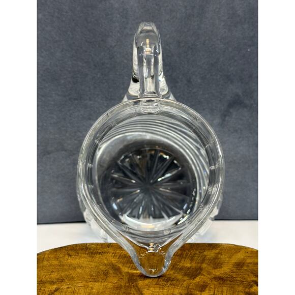 Vintage Lead Crystal Heavy Clear Pitcher Swirled Pattern ~ 8" - Picture 7 of 10